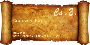 Cserven Edit névjegykártya